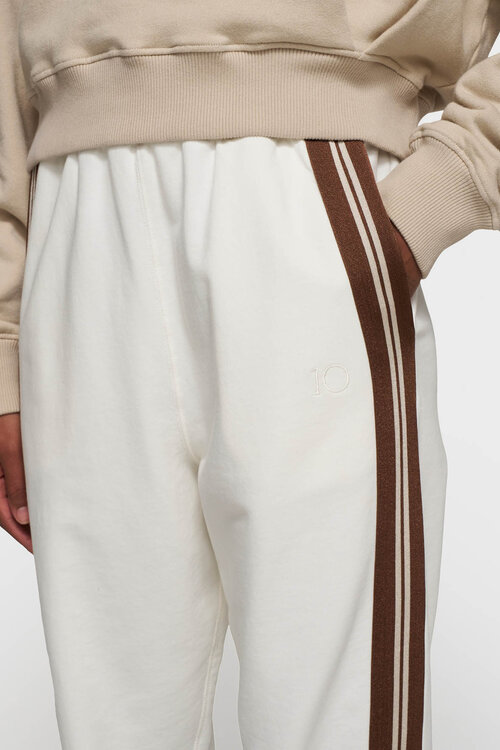 10Days Ecru jogger met balletstijl tape