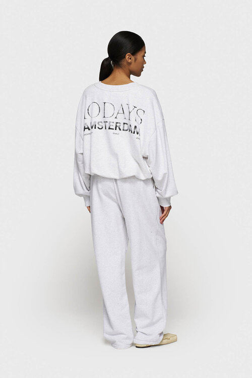 10Days Witte grijs gemêleerde joggingbroek met riem