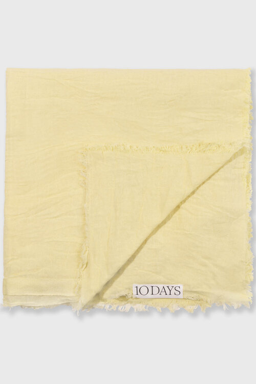 10Days Cotton crepe sjaal in een zachte pasteltint geel