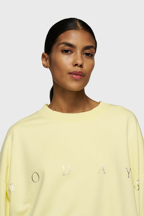 10Days Pastelgele oversized trui met logo