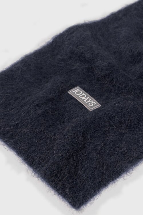 10Days Donkerblauwe zachte harige gebreide sjaal