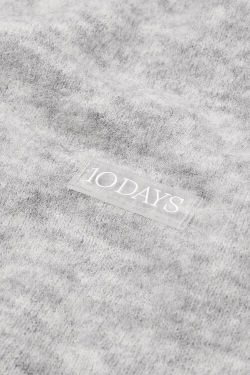 10Days Lichtgrijze Melee zachte harige gebreide sjaal