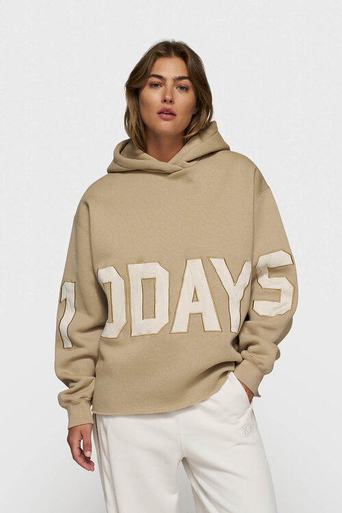 10Days lichte aarde statement logo hoodie