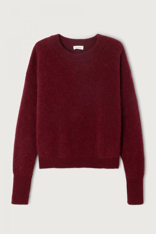 American Vintage Bordeauxrode Gebreide Trui