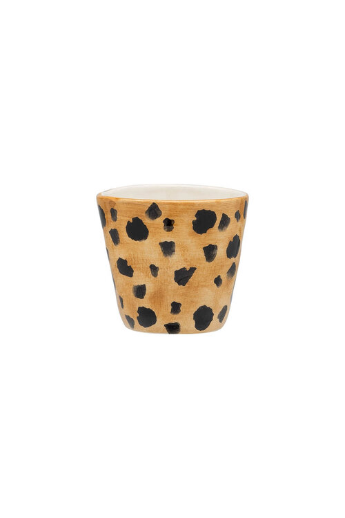 Anna & Nina Espresso Kopje in Bruin Leopard Design