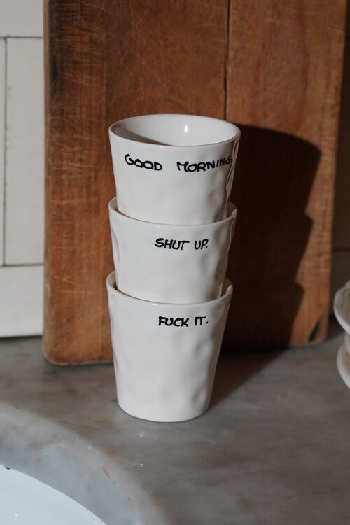 Anna & Nina Wit Fuck It Koffiekopje