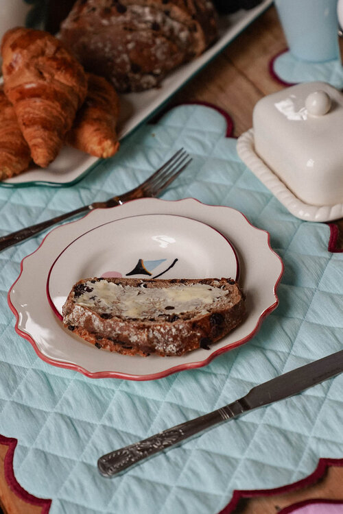 Anna & Nina Frosty Scalloped Placemat in Blauw