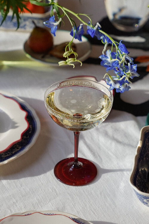 Anna & Nina Rood I Love You Champagneglas