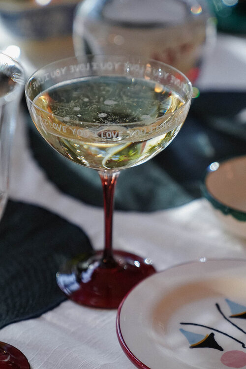 Anna & Nina Rood I Love You Champagneglas