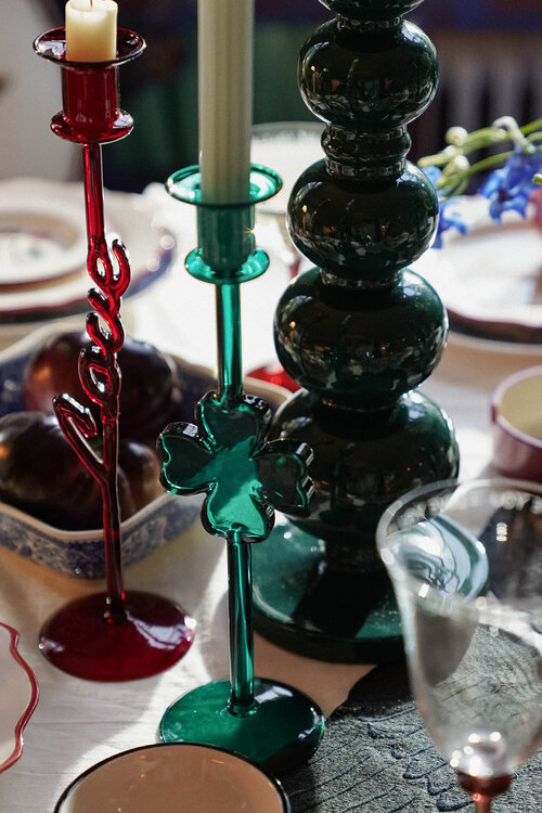 Anna & Nina Shamrock Groene Kandelaar