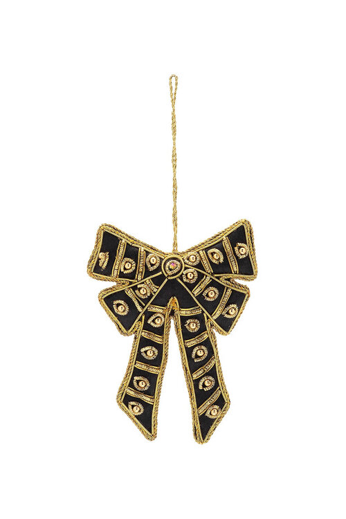 Anna & Nina Regal Bow Ornament in Zwart