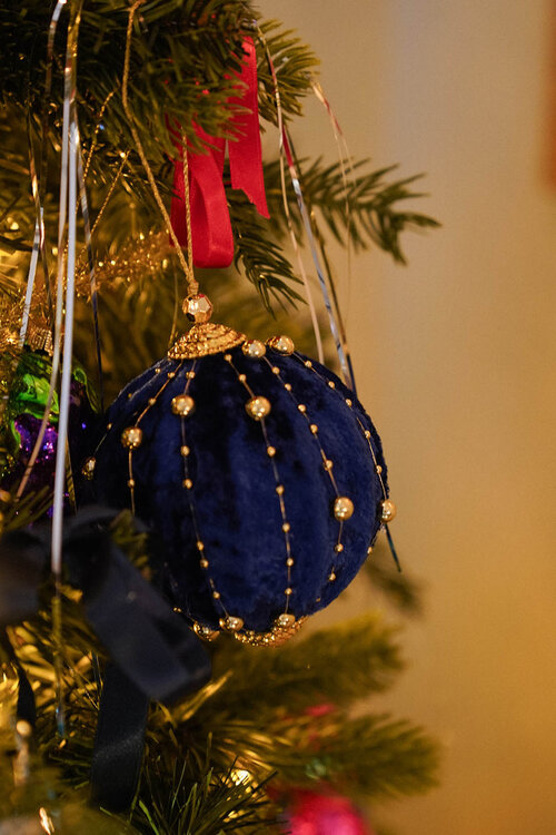 Anna & Nina Heilige Blauwe Bes Ornament in Blauw