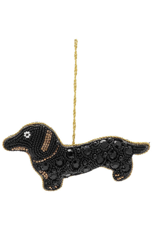 Anna & Nina Zwart Teckel Ornament