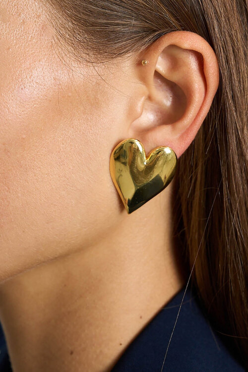 Anna & Nina Gouden Forbidden Love Oorbellen met Studs