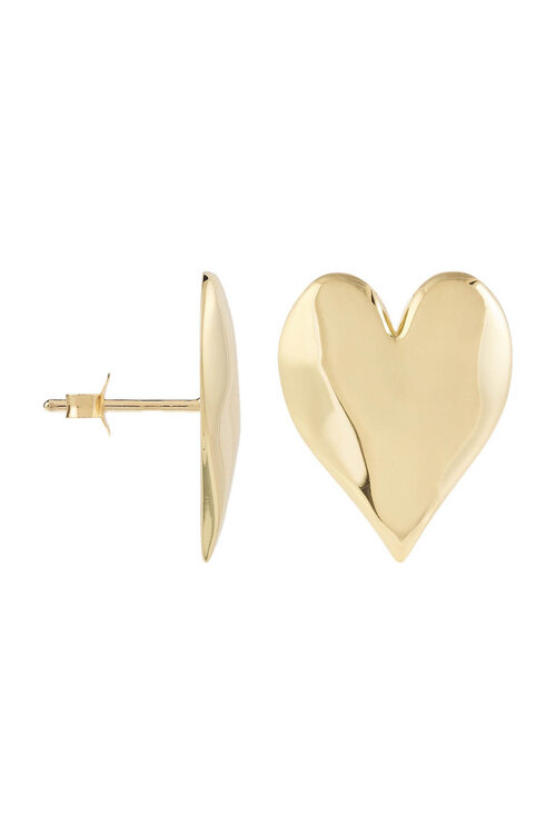 Anna & Nina Gouden Forbidden Love Oorbellen met Studs