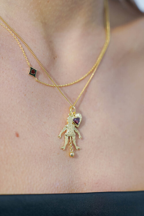 Anna & Nina Lucky Card Ketting in Goud