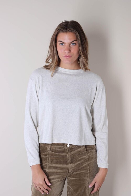 American Vintage Grijs T-shirt in lichte tint