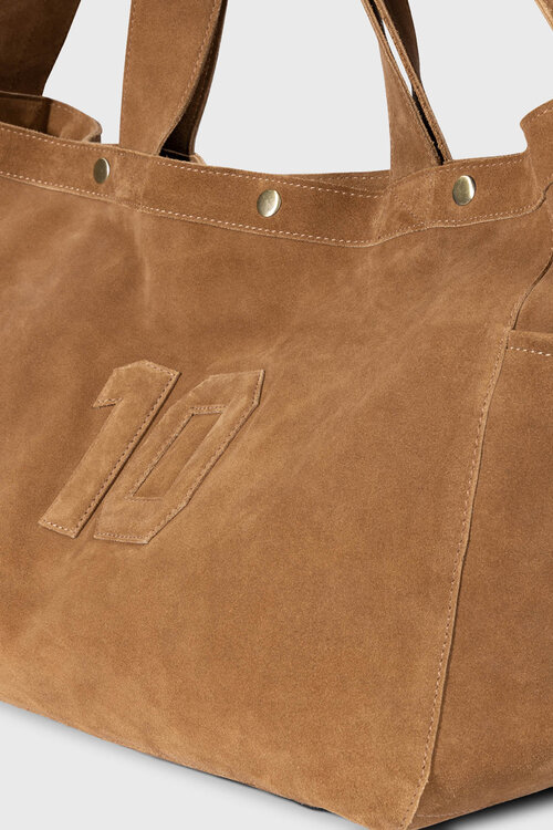 10Days Camelkleurige suède shopper