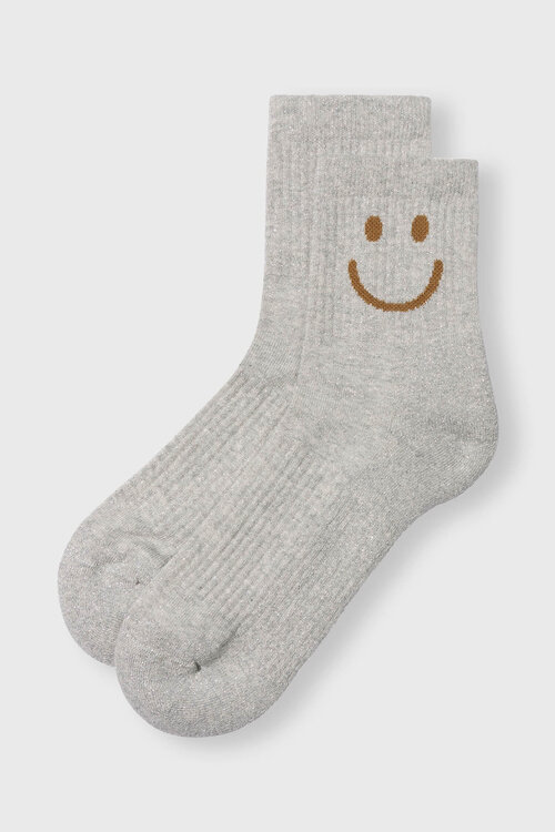 10Days Zachte witte sokken met een glimlach