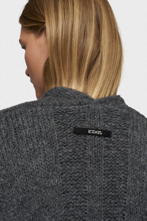 10Days Antra Melee lange gebreide vest cardigan