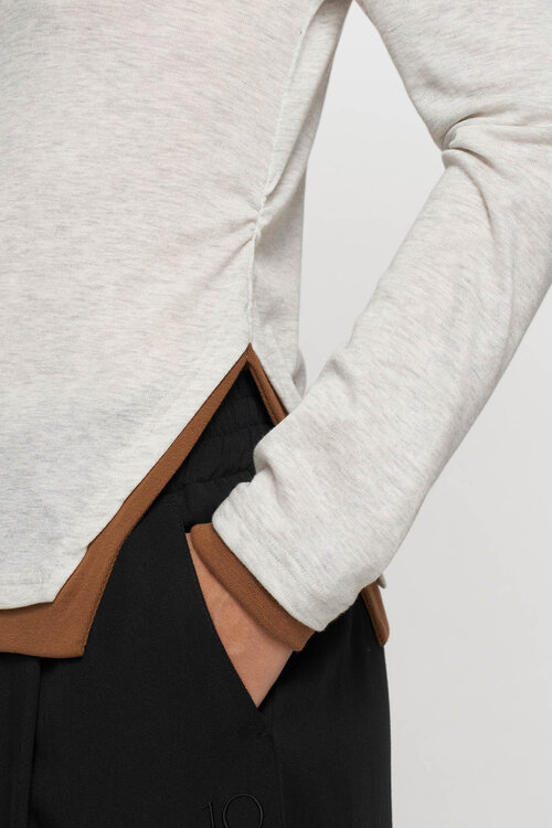 10Days Ribgebreide longsleeve in zacht wit