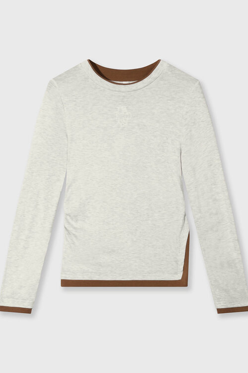 10Days Ribgebreide longsleeve in zacht wit