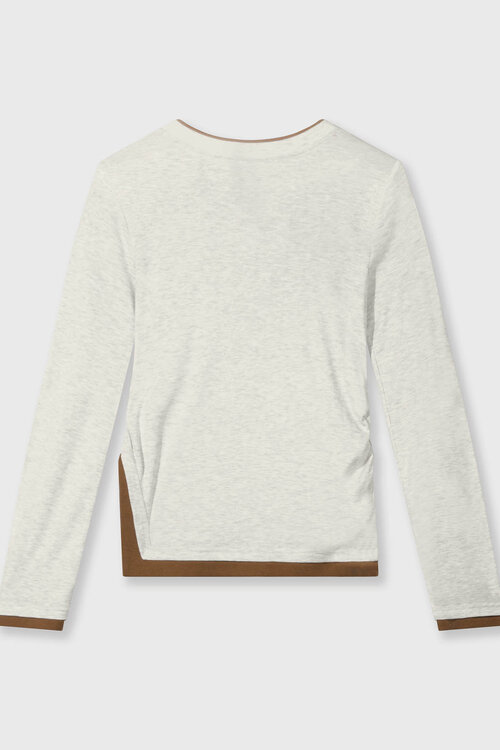 10Days Ribgebreide longsleeve in zacht wit