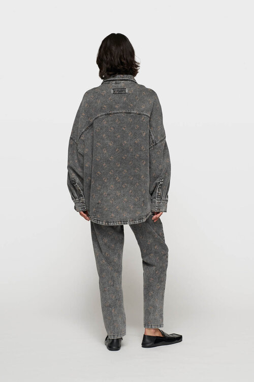 10Days Zwarte broek met monogram en ceintuur