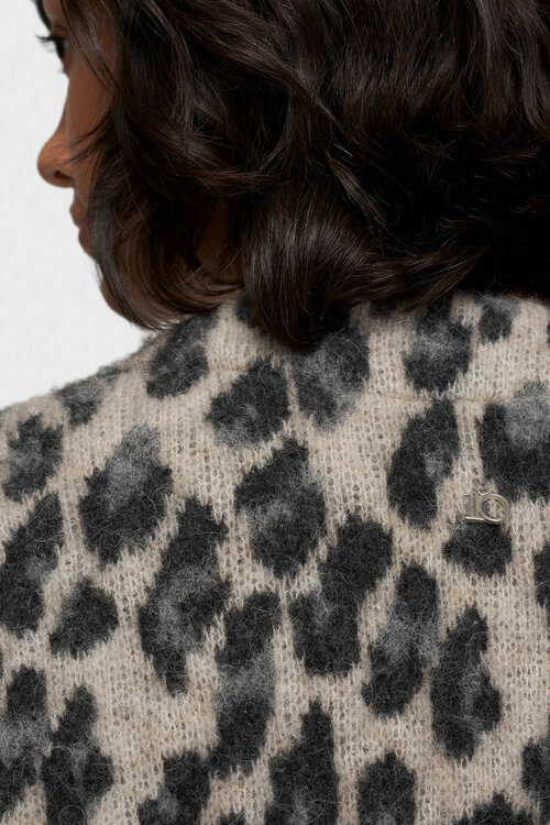 10Days Gebreid vest met luipaardprint