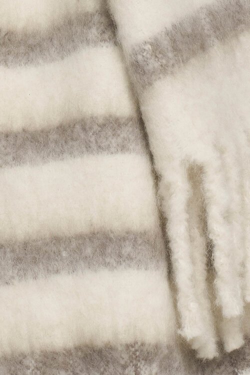 10Days Ecru/grijze dikke geborstelde sjaal