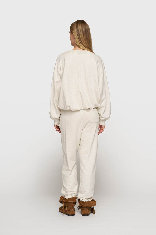 10Days Zachte witte geplooide joggingbroek met riem