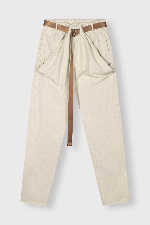 10Days Zachte witte geplooide joggingbroek met riem