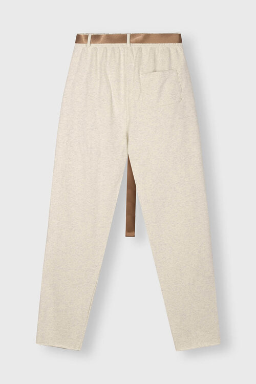 10Days Zachte witte geplooide joggingbroek met riem