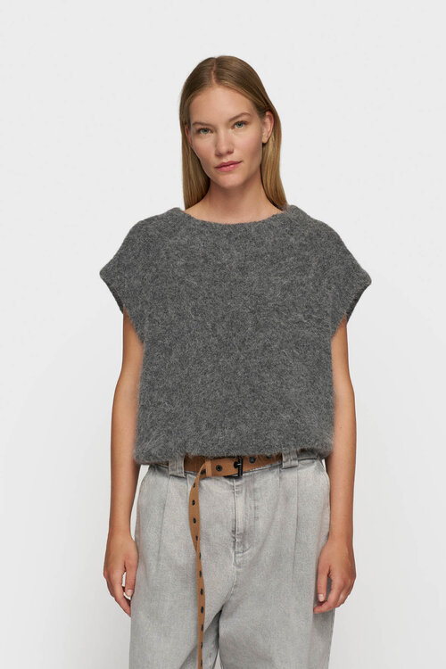 10Days Antra Melee ballonvormige gebreide top met harig effect