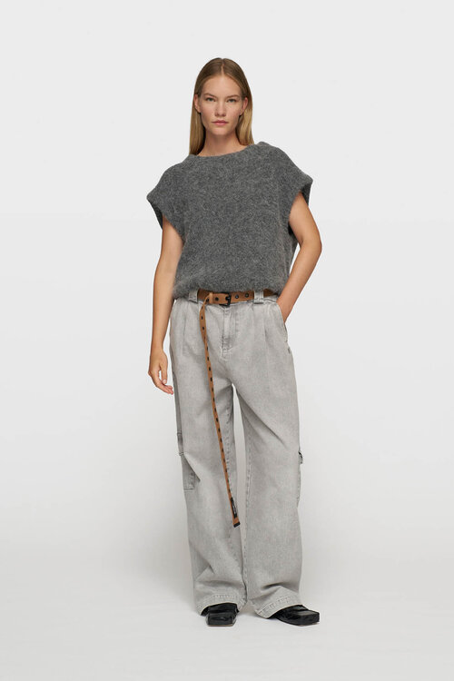 10Days Antra Melee ballonvormige gebreide top met harig effect