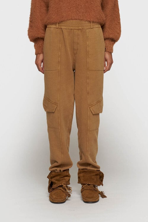 10Days Camelkleurige cargo jogger van fleece