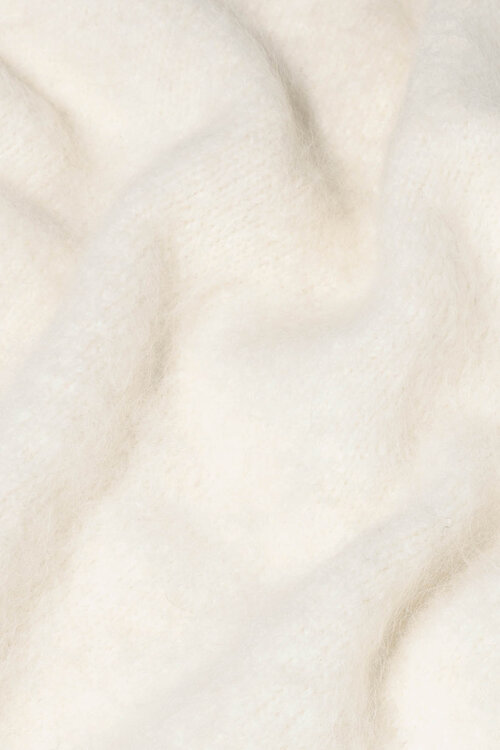 10Days Ecru gebreide top met ballonmouwen en harig effect