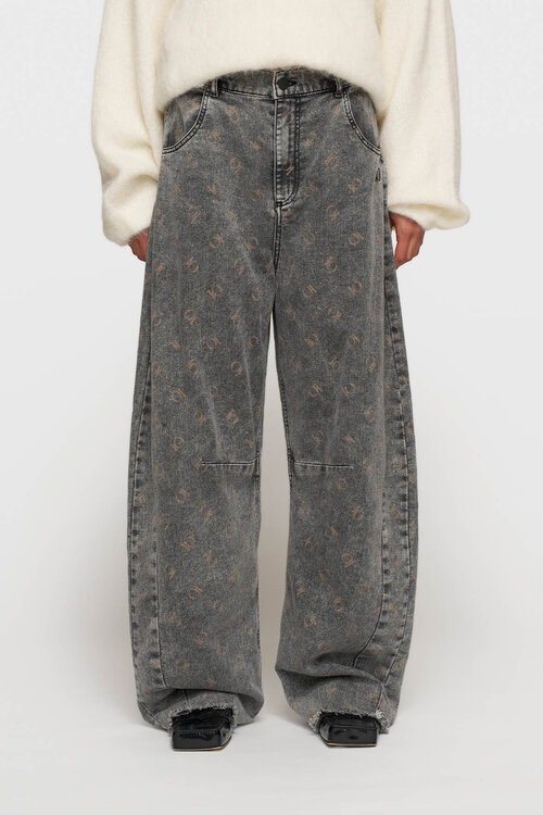 10Days Zwarte westernbroek met monogram