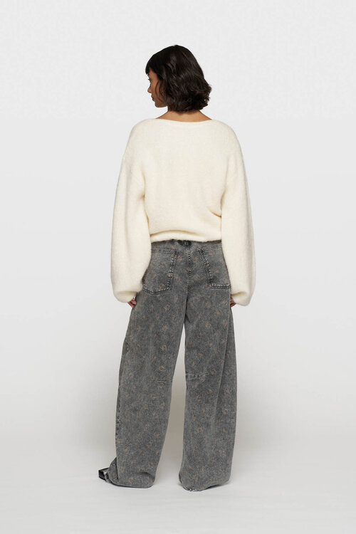 10Days Zwarte westernbroek met monogram