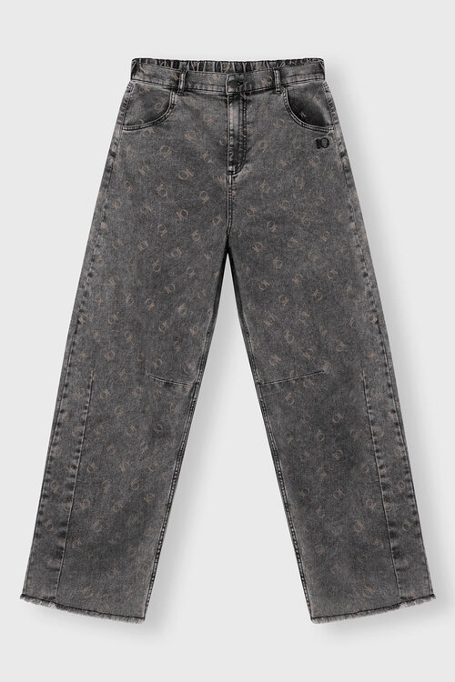 10Days Zwarte westernbroek met monogram