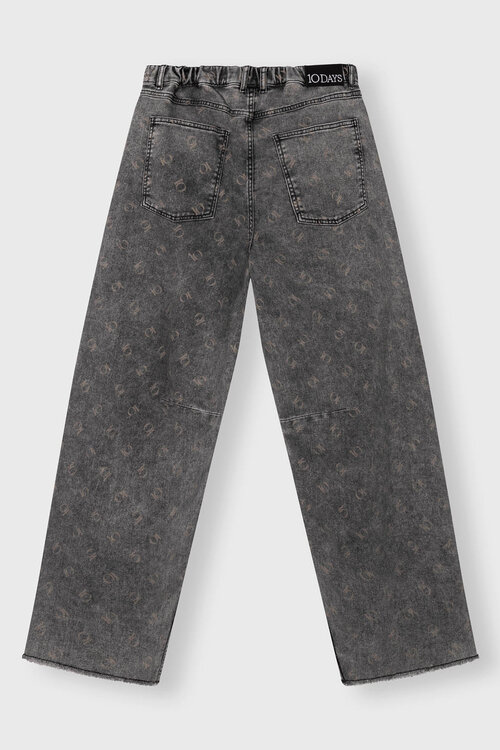 10Days Zwarte westernbroek met monogram