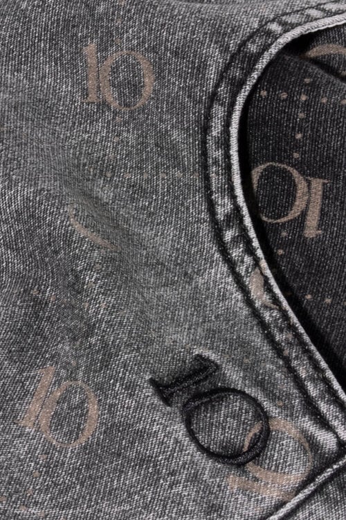 10Days Zwarte westernbroek met monogram