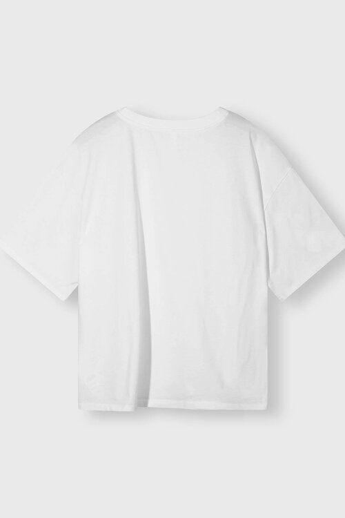 10Days Witte T-shirt met korte mouwen en geborduurd detail