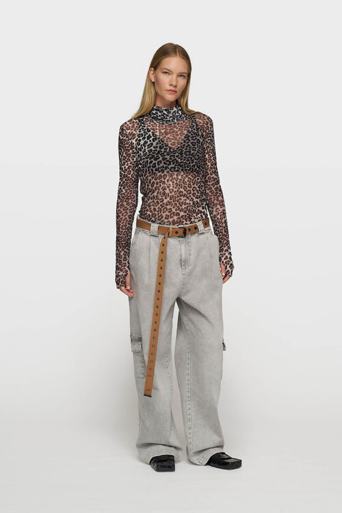 10Days Luipaard mesh lange mouw in luipaardprint