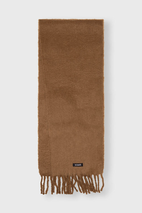 10Days Camelkleurige dikke geborstelde sjaal