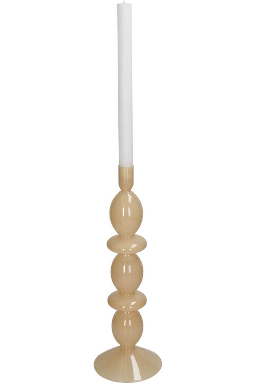 VAND. Lifestyle Glazen Kandelaar in Zandkleur