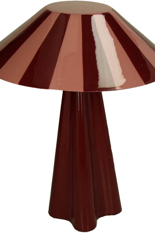 VAND. Lifestyle Bordeauxkleurige Tafellamp Stripe van Metaal