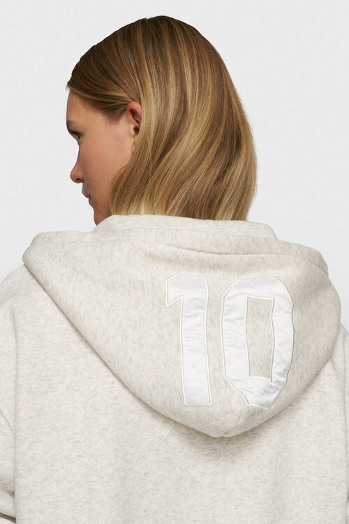 10Days Statement zip hoodie in Soft White Melee