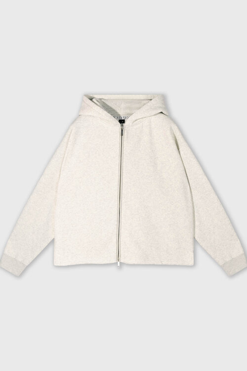 10Days Statement zip hoodie in Soft White Melee