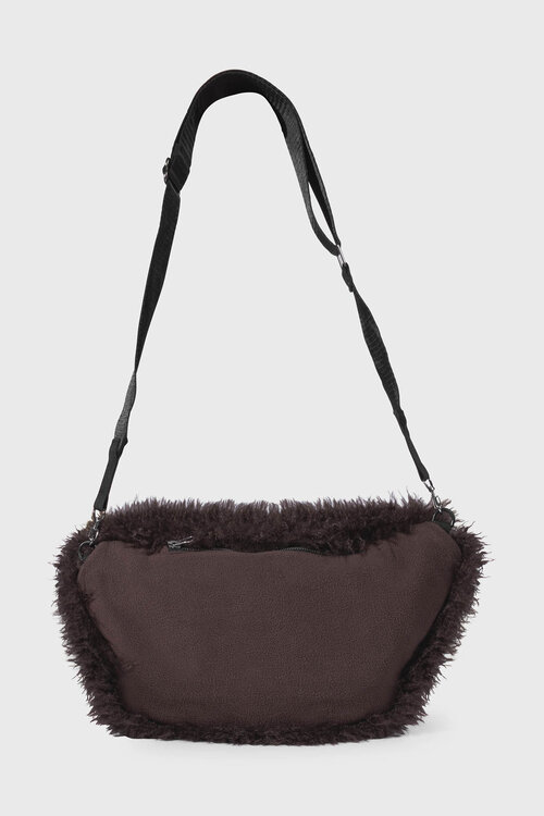 10Days Diep wijnrode harige crossbodytas